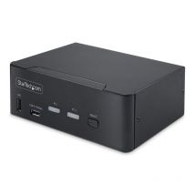Startech.com kvm switch displayport a 2 porte per doppio monitor, 8k 60hz/4k 144hz, dp 1.4, 2x usb 10gbps, 4x usb hid,