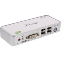 Inline kvm switch, 2 porte, usb dvi, audio, kit cavi inclusi