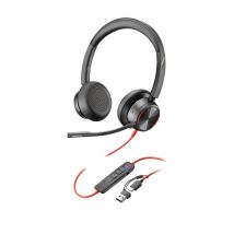 Hp poly cuffie stereo poly blackwire 8225 con connettore usb-c, certificate per microsoft teams + adattatore usb-c/a