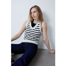 Mouwloze top met marinestreep - GAUTANI - M - Ecru - Etam