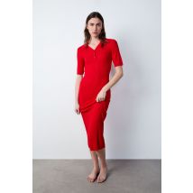 Robe longue à col polo - GITTA - M - Rouge - Etam