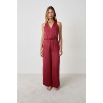 Satijnen playsuit - GARA - M - Rouge Foncé - Etam