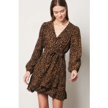 Robe courte imprimée léopard - A MIKAELO - M - Marron - Etam