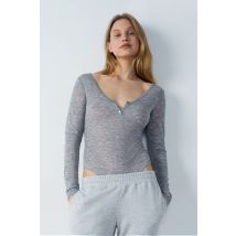 Body met lange mouwen - LENNA - L - Grijs - Etam