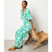 Jumpsuit met korte mouwen en print - CALYPSO IMP - 38 - Groen - Etam