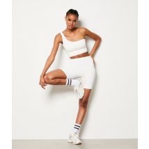 Asymmetrische geribbelde bralette - lichte ondersteuning - CAPSULE ACTIVE - L - Wit - Etam