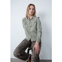 Chemise manches longues avec volants - FRANK - S - Sauge - Etam