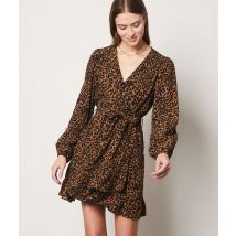 Robe courte imprimée léopard - A MIKAELO - M - Marron - Etam