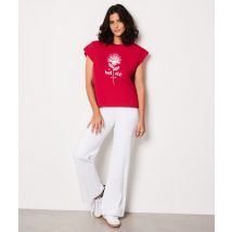 Korte mouwen t-shirt met 'bel été'-print - FLORA - S - Groseille - Etam