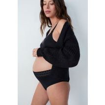 Zwangerschaps midi slip met kanten details - MUMMY BELLY - M - Zwart - Etam