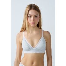 Triangelbeha zonder beugels, verwijderbare pads - HAPPILY - 70B - Gris Souris - Etam
