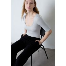 Body met korte mouwen - GENNY - S - Zilverkleurig - Etam