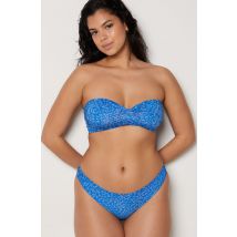 Culotte bikini bas de maillot imprimé léopard - ROSALIA - 36 - Bleu - Mujer - Etam