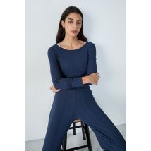 Camiseta de algodón acanalado de manga larga - COLYN - XS - Bleu roi - Mujer - Etam