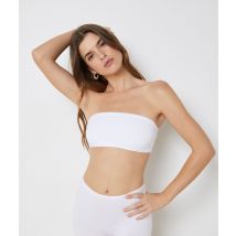 Sujetador bandeau con aros de algodón orgánico elástico - COTON 360 - XL - Blanco - Mujer - Etam