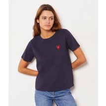 Camiseta de algodón estampado corazón - TODDO - M - Marine - Mujer - Etam