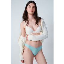 Tanga v-shape de microfibra y encaje - POWER - XL - Vert nil - Mujer - Etam