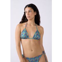 Top bikini triangular brillante - SAO - 44 - Bleu - Mujer - Etam