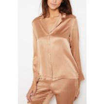 Camisa pijama de seda - PEARLY - L - Rose givre - Mujer - Etam