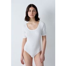 Body de algodón acanalado - COLYN - L - Blanco - Mujer - Etam