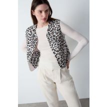 Chaqueta acolchada con estampado de leopardo - RAIPONCE IMP - M - Blanco - Mujer - Etam