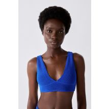 Top bikini triángulo en material elástico - ONESIZE - TU - Bleu roi - Mujer - Etam
