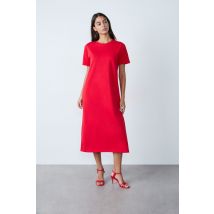 Vestido largo de algodón - GIVOLI - XS - Groseille - Mujer - Etam