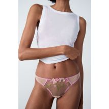 Tanga de tul bordado - DOUCEUR - 40 - Mauve - Mujer - Etam