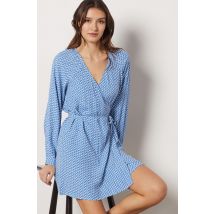 Robe courte imprimée cache coeur - TELMA - M - Bleu - Mujer - Etam