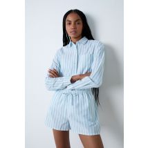 Pantalones cortos de pijama de algodón a rayas - EDENE - M - Bleu - Mujer - Etam