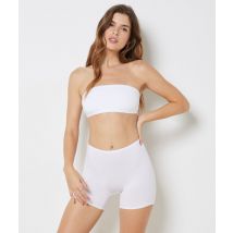 Pantalón corto de ciclismo de algodón orgánico elástico - COTON 360 - S - Blanco - Mujer - Etam