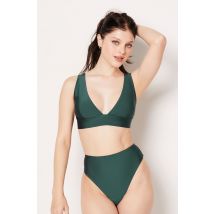Culotte bikini taille haute bas de maillot - CALETA - 40 - Vert sapin - Mujer - Etam