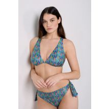 Top bikini triangular con aros - SAO - 90E - Turquoise fonce - Mujer - Etam