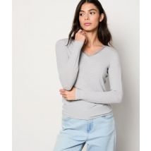 Camiseta de malla térmica de manga larga - WARM ME UP - S - Gris pale - Mujer - Etam
