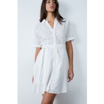 Vestido corto de bordado inglés - CARLA BROD - L - Blanco - Mujer - Etam