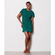 Robe courte à nouer en coton - VULZY - XS - Vert sapin - Mujer - Etam