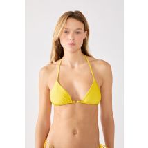 Trójkątny top od bikini bez fiszbin z ozdobnym kółkiem - 40 - Soleil - Etam
