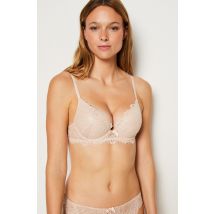 Biustonosz nr2 - push-up z głębokim dekoltem- SUCCESS - 80A - Rose givre - Etam