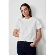 Bawełniany t-shirt z nadrukiem serca - S - Or - Etam
