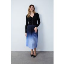 Plisowana spódnica midi - S - Bleu - Etam