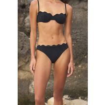 Majtki bikini z haftem - 42 - Noir - Etam