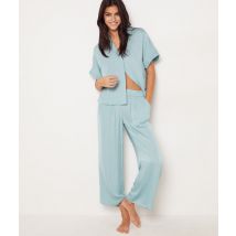 Satynowe spodnie od piżamy 7/8 - XL - Bleu Clair - Etam