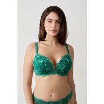 Biustonosz nr 5 - push-up z głębokim dekoltem - 80E - Emerald - Etam