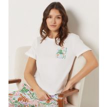 Wzorzysty t-shirt 'more joy' - XL - Blanc - Etam