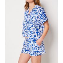 Wzorzyste spodenki od piżamy - S - Bleu roi - Etam
