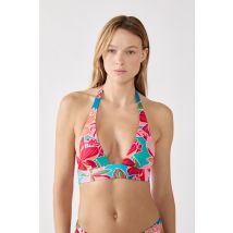 Trójkątny wzorzysty top od bikini - 38 - Turquoise fonce - Etam