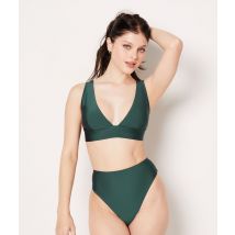 Culotte bikini taille haute bas de maillot - 38 - Vert sapin - Etam