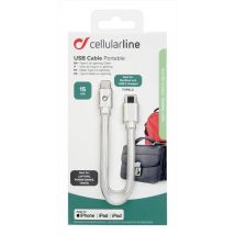 Cellularline - Usbdatac2lmfi15cmw Usb Data Cable Portable-usb-c-bianco