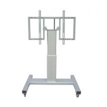 SUPPORTO MOBILE MOTORIZZATO ATLANTE X SCHERMO PIATTO 42-90 REG. IN H. RIBALT FINO A 90° TIPO TAVOLO, PORTATA 150 KG, ARGENTO