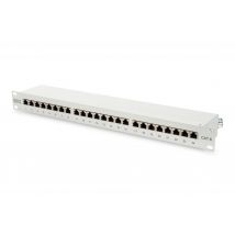 PATCH PANEL 24 PORTE SCHERMATO CAT.6 8 POLI RACK 19 BIANCO